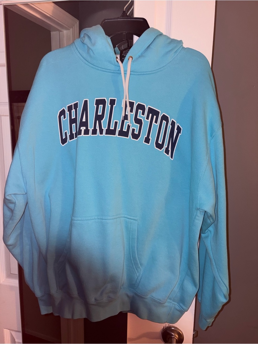 Charleston Graphic Hoodie Sweatshirt - Light Blue
